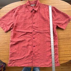 Kahala Brick Red Aloha Shirt Men’s Size Large